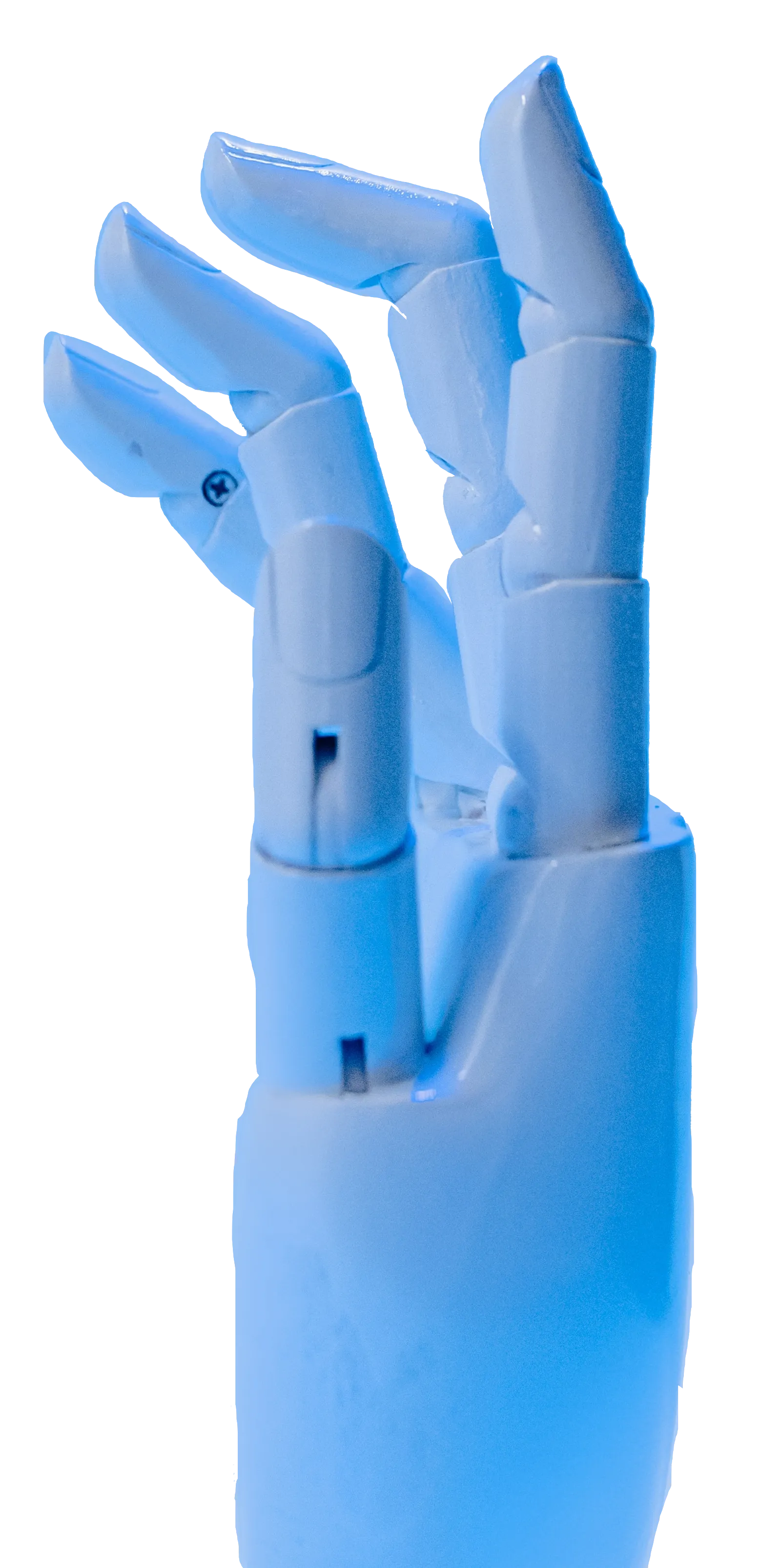 A robotic hand as the background of hero section